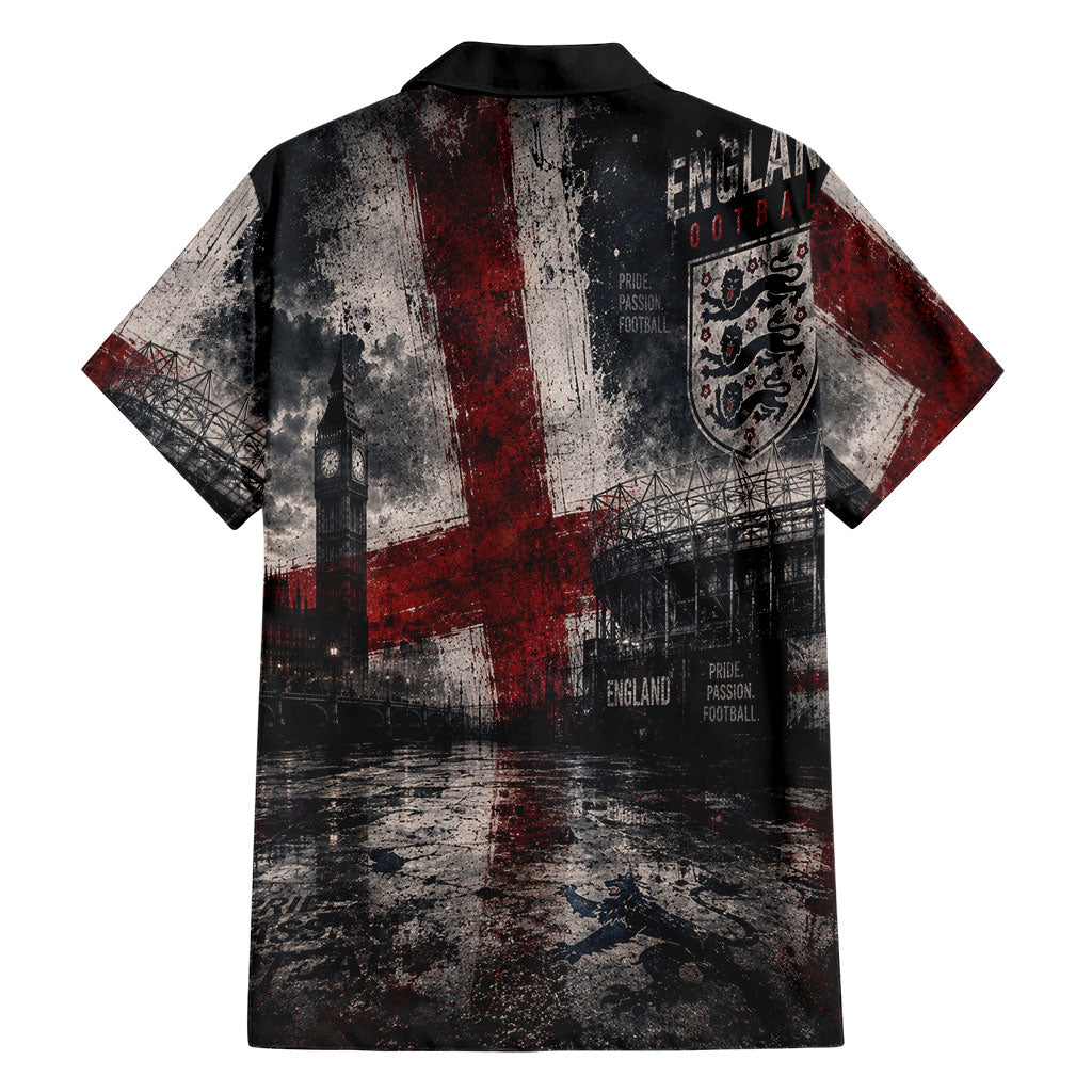 England National Football Hawaiian Shirt Football is Coming Home Typography Grunge Style