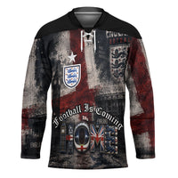 England National Football Hockey Jersey Football is Coming Home Typography Grunge Style