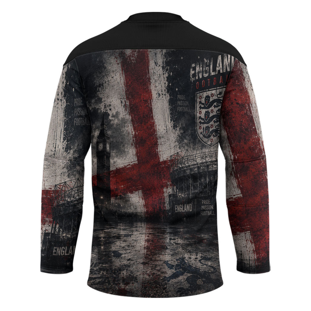 England National Football Hockey Jersey Football is Coming Home Typography Grunge Style