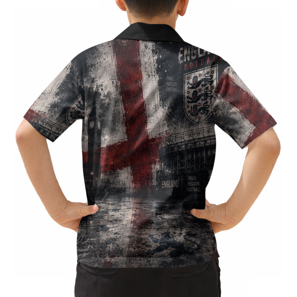 England National Football Kid Hawaiian Shirt Football is Coming Home Typography Grunge Style LT03