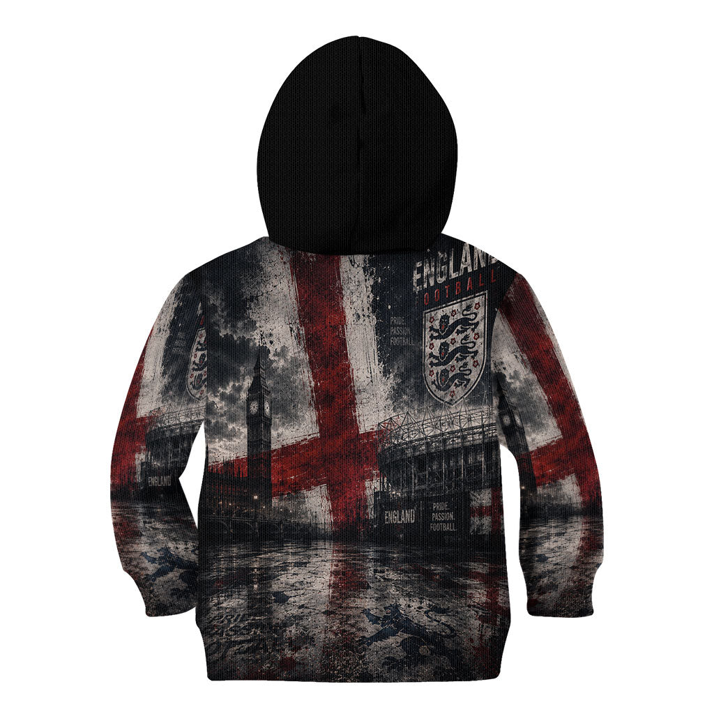 England National Football Kid Hoodie Football is Coming Home Typography Grunge Style