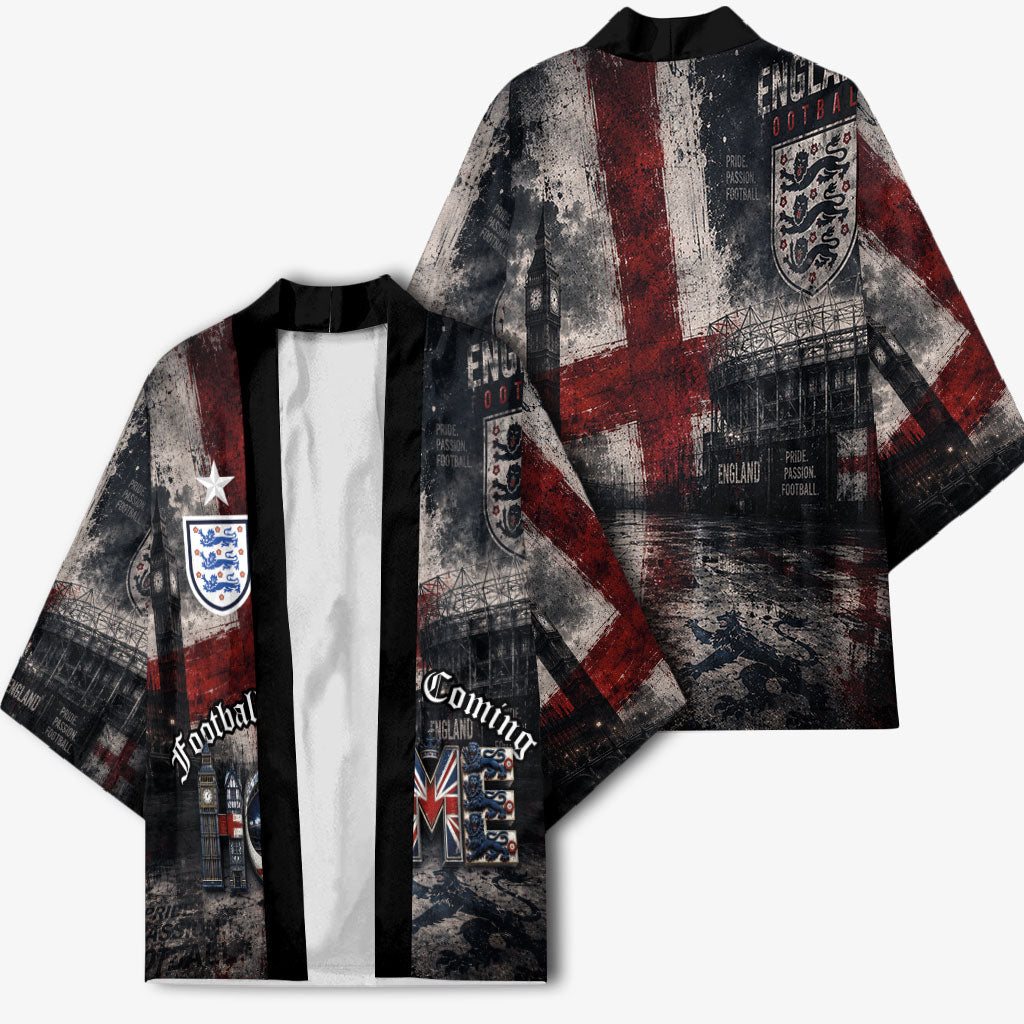 England National Football Kimono Football is Coming Home Typography Grunge Style