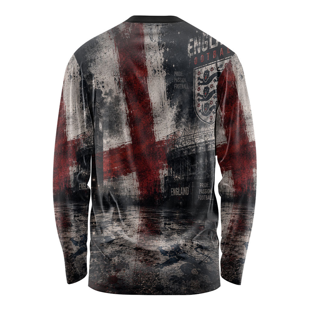 England National Football Long Sleeve Shirt Football is Coming Home Typography Grunge Style