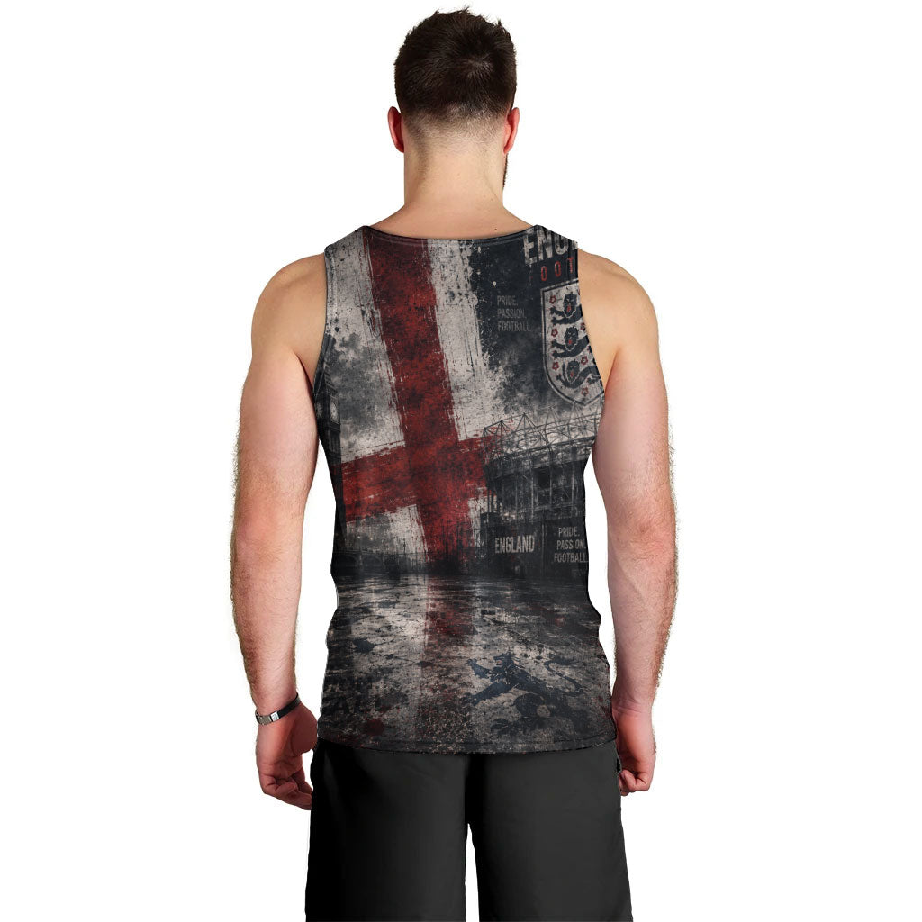 England National Football Men Tank Top Football is Coming Home Typography Grunge Style