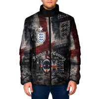 England National Football Padded Jacket Football is Coming Home Typography Grunge Style