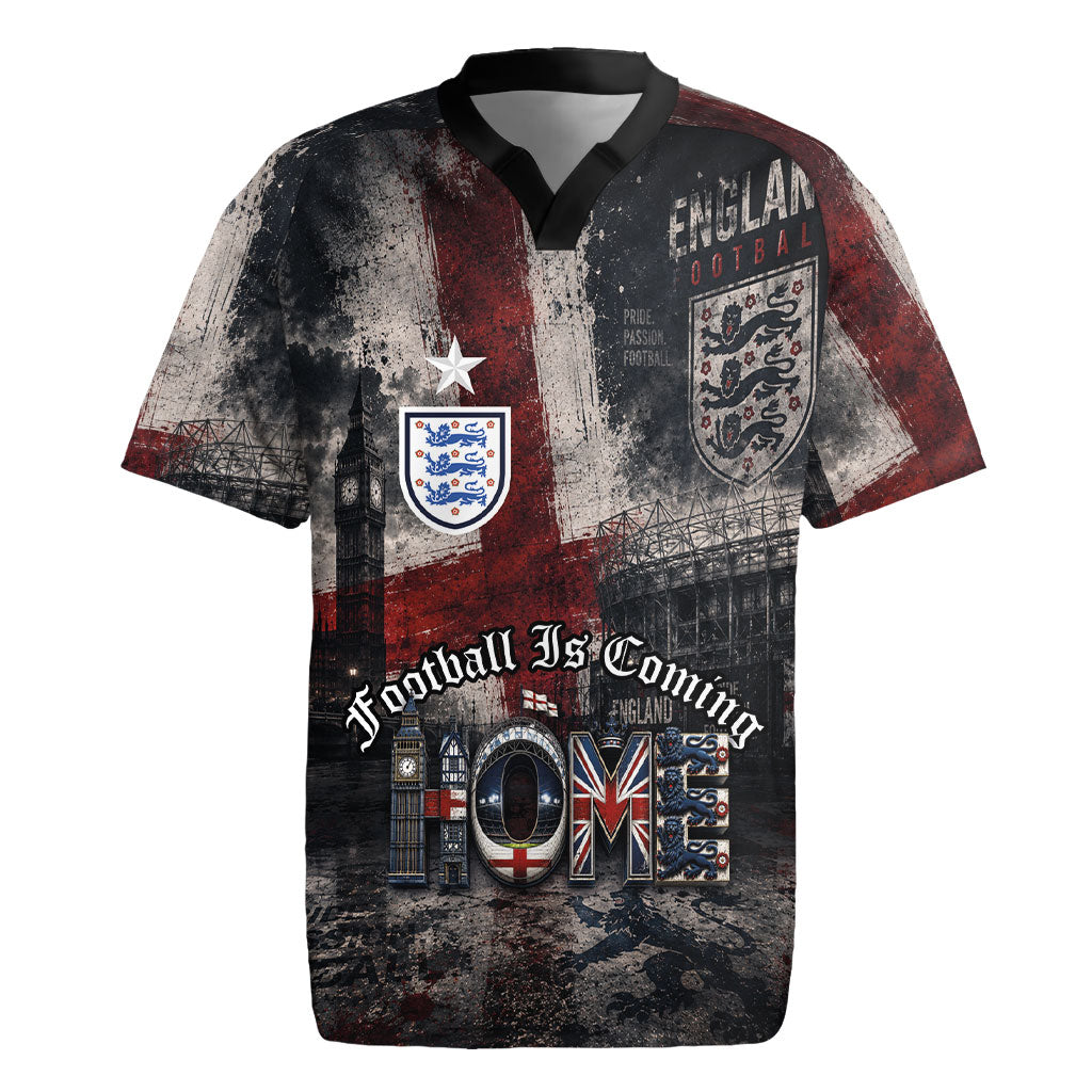 England National Football Rugby Jersey Football is Coming Home Typography Grunge Style