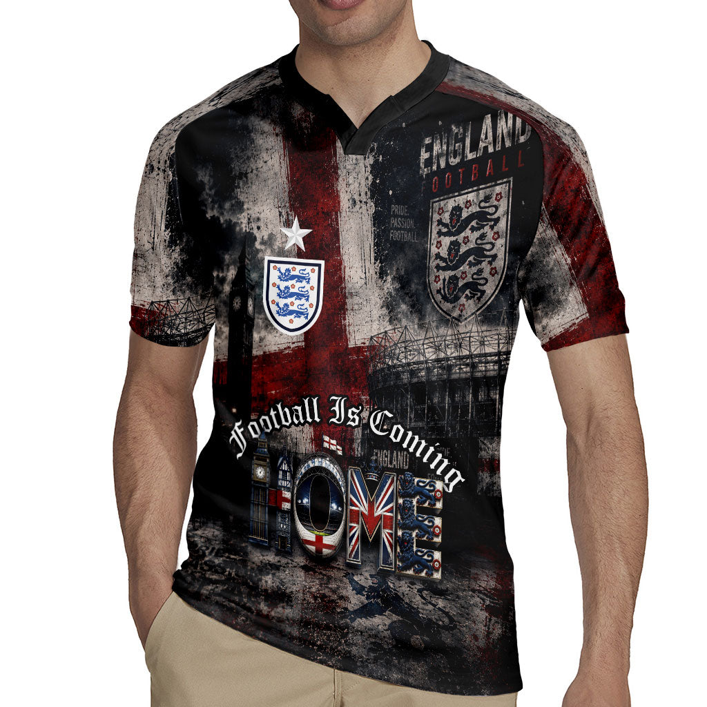 England National Football Rugby Jersey Football is Coming Home Typography Grunge Style