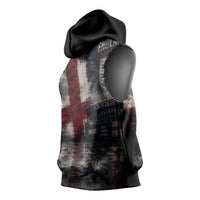 England National Football Sleeveless Hoodie Football is Coming Home Typography Grunge Style