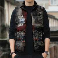 England National Football Sleeveless Puffer Jacket Football is Coming Home Typography Grunge Style