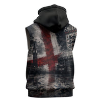 England National Football Sleeveless Zip Hoodie Football is Coming Home Typography Grunge Style