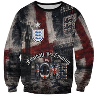 England National Football Sweatshirt Football is Coming Home Typography Grunge Style