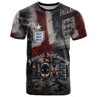 England National Football T Shirt Football is Coming Home Typography Grunge Style