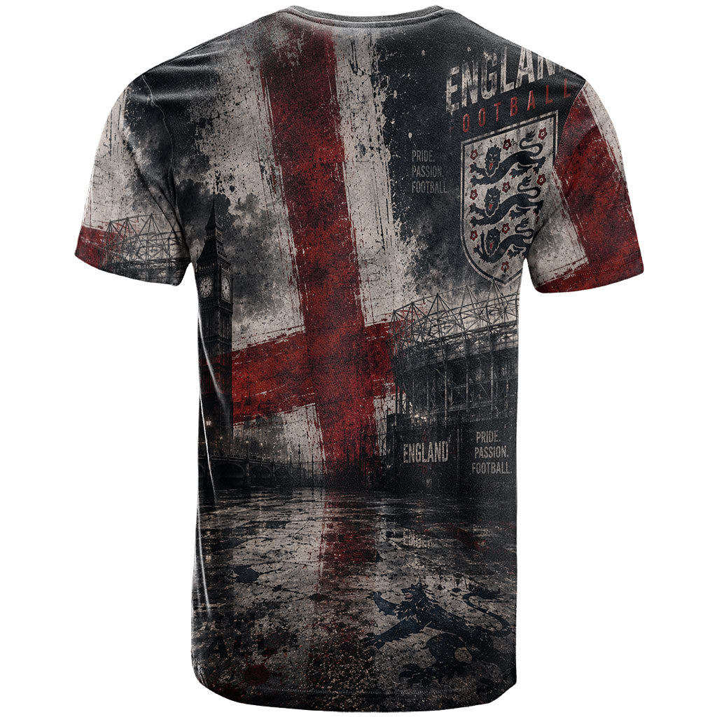 England National Football T Shirt Football is Coming Home Typography Grunge Style