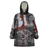 England National Football Wearable Blanket Hoodie Football is Coming Home Typography Grunge Style