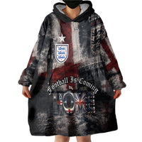 England National Football Wearable Blanket Hoodie Football is Coming Home Typography Grunge Style