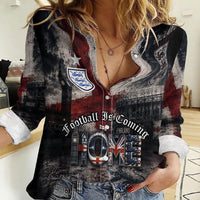 England National Football Women Casual Shirt Football is Coming Home Typography Grunge Style