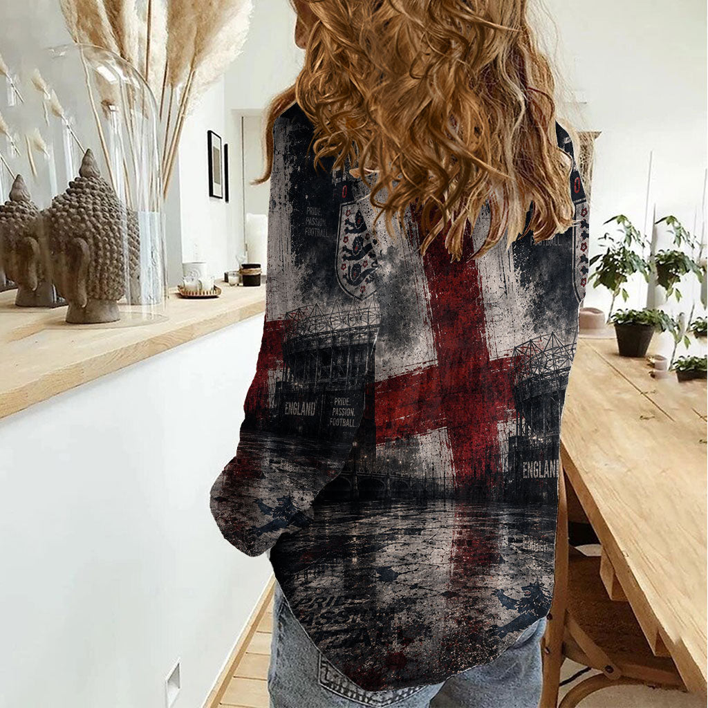 England National Football Women Casual Shirt Football is Coming Home Typography Grunge Style