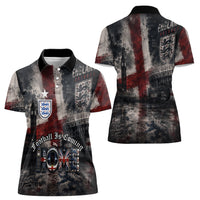 England National Football Women Polo Shirt Football is Coming Home Typography Grunge Style