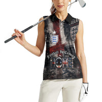 England National Football Women Sleeveless Polo Shirt Football is Coming Home Typography Grunge Style