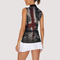 England National Football Women Sleeveless Polo Shirt Football is Coming Home Typography Grunge Style
