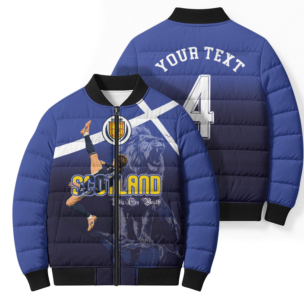 Custom Scotland National Football Bomber Puffer Jacket Volley to the North America 2026