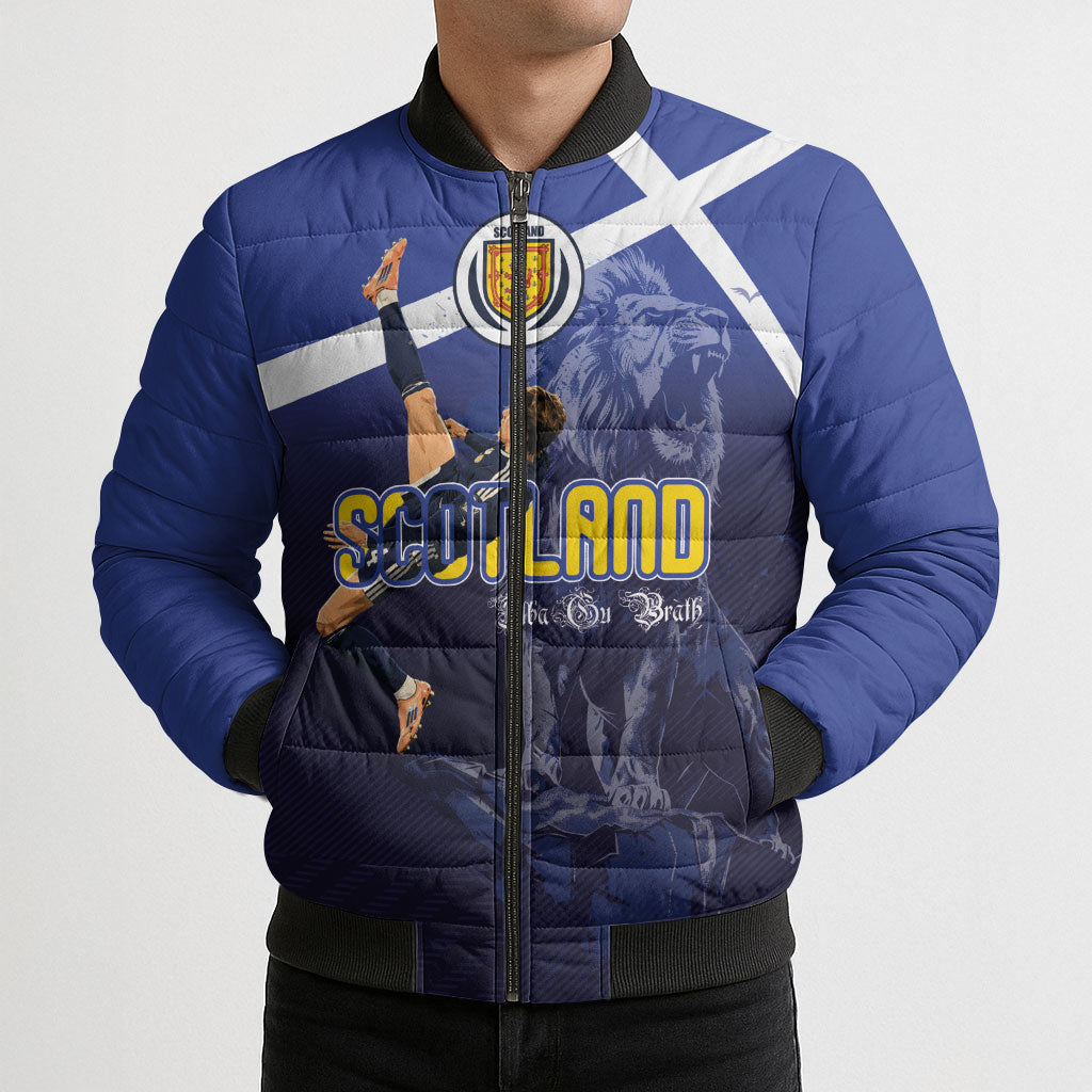 Custom Scotland National Football Bomber Puffer Jacket Volley to the North America 2026