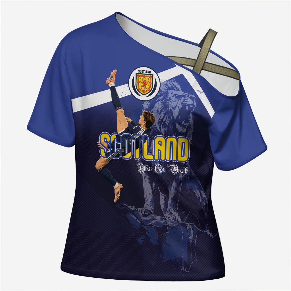 Custom Scotland National Football Cross Shoulder Shirt Volley to the North America 2026