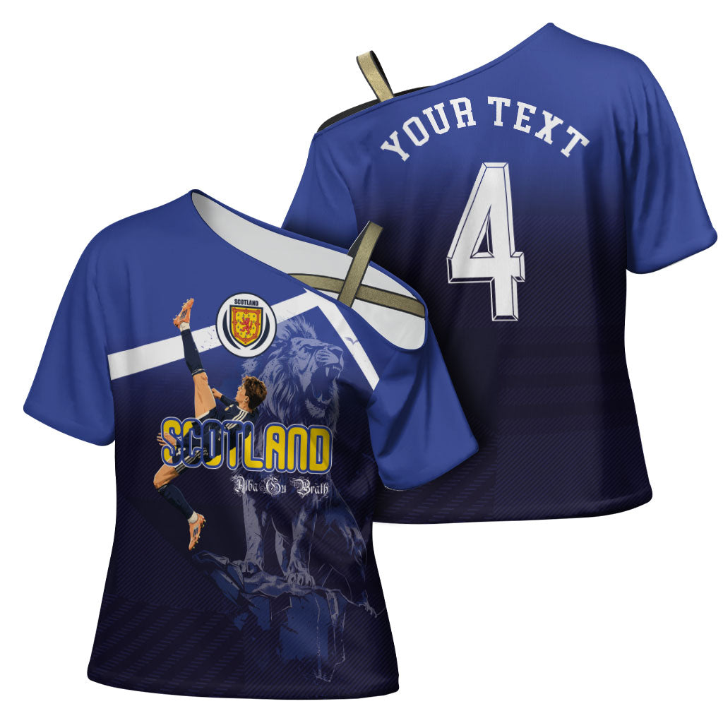 Custom Scotland National Football Cross Shoulder Shirt Volley to the North America 2026