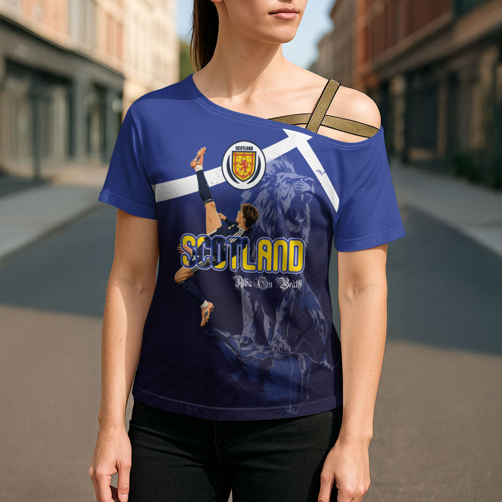 Custom Scotland National Football Cross Shoulder Shirt Volley to the North America 2026
