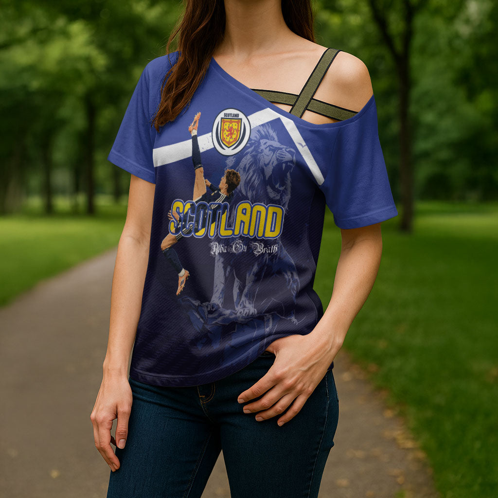 Custom Scotland National Football Cross Shoulder Shirt Volley to the North America 2026