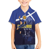 Custom Scotland National Football Kid Hawaiian Shirt Volley to the North America 2026
