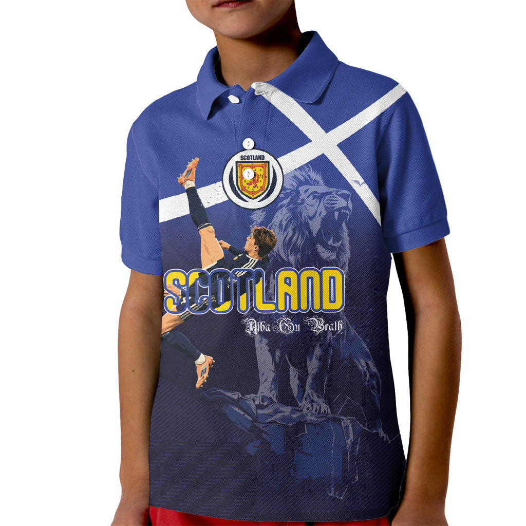 Custom Scotland National Football Kid Polo Shirt Volley to the North America 2026
