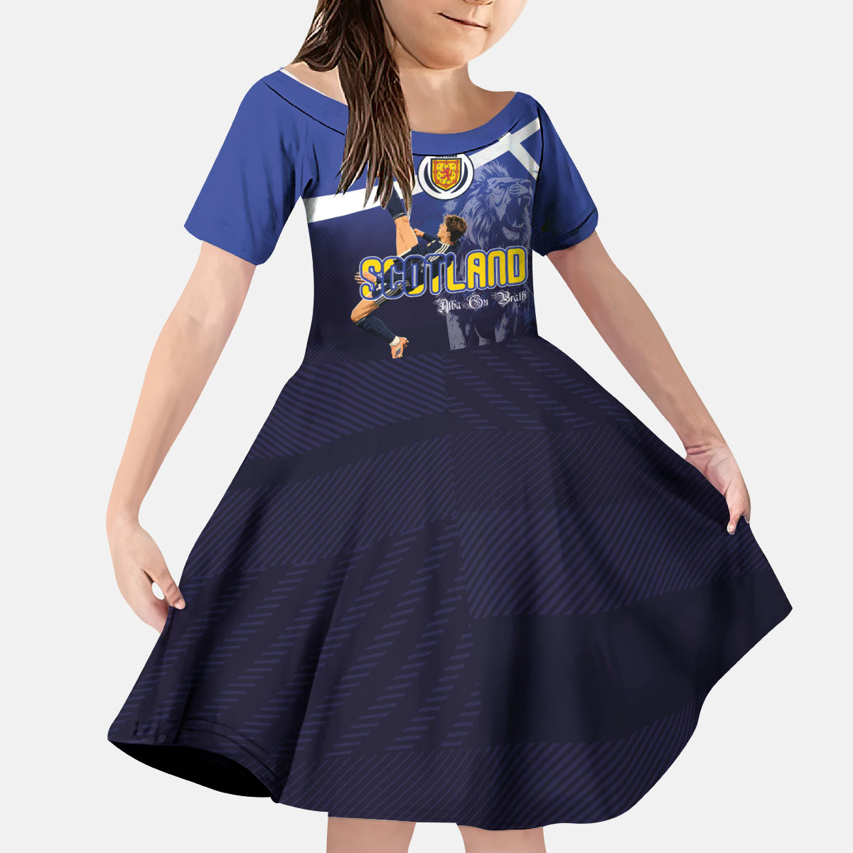 Custom Scotland National Football Kid Short Sleeve Dress Volley to the North America 2026