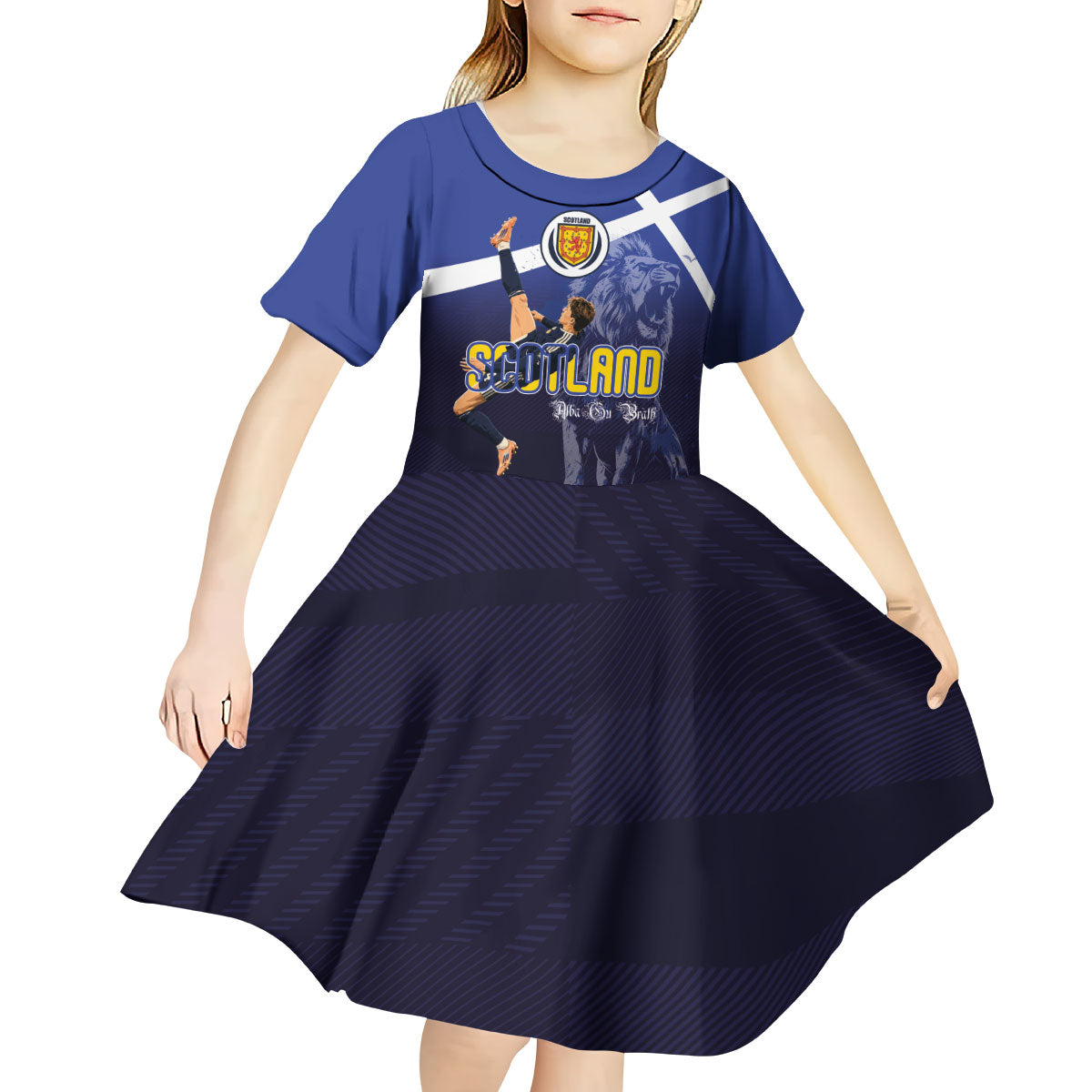 Custom Scotland National Football Kid Short Sleeve Dress Volley to the North America 2026