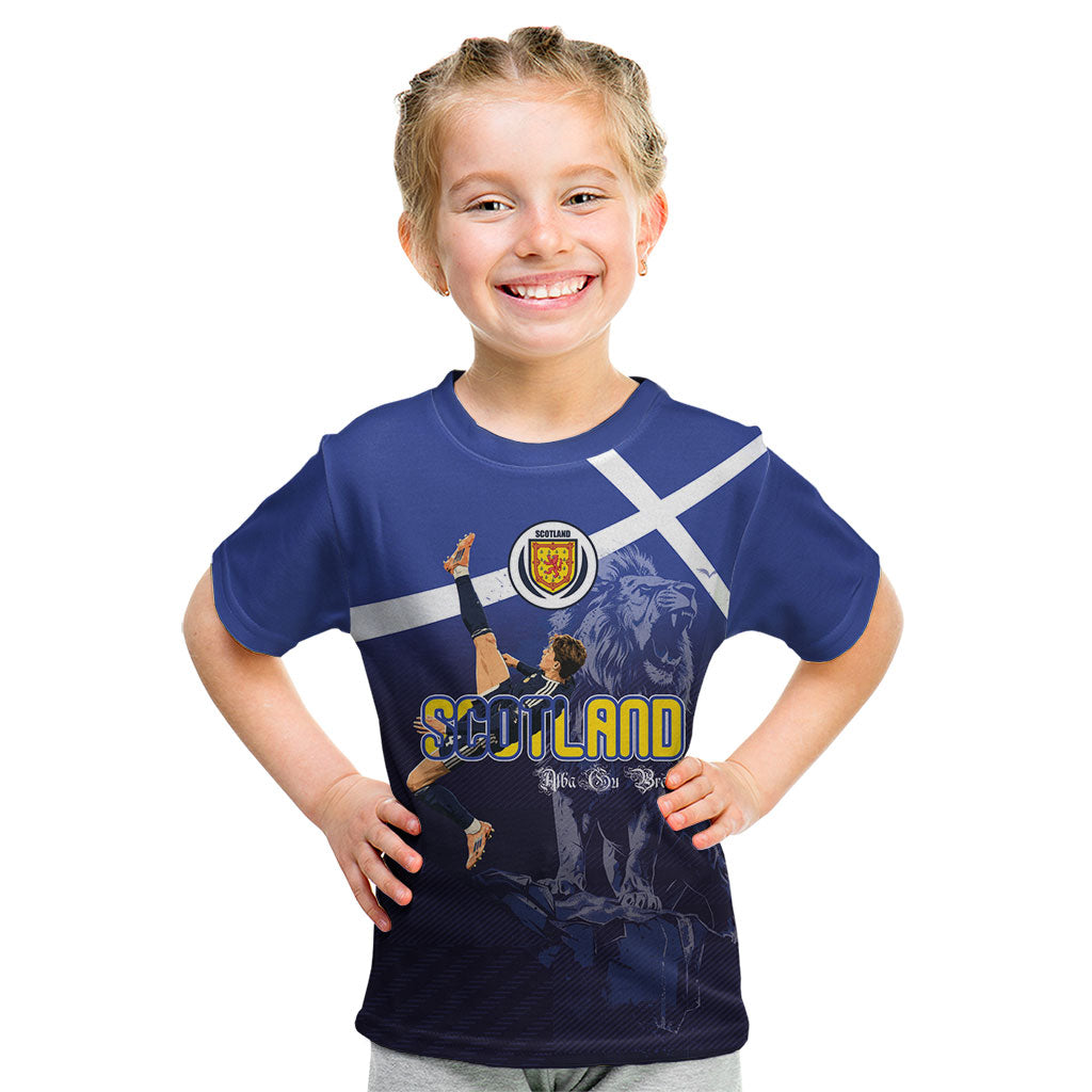 Custom Scotland National Football Kid T Shirt Volley to the North America 2026