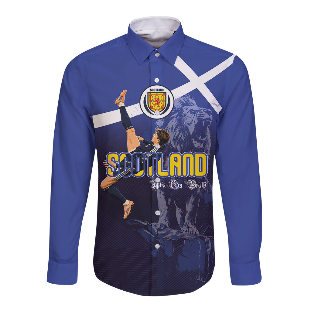 Custom Scotland National Football Long Sleeve Button Shirt Volley to the North America 2026