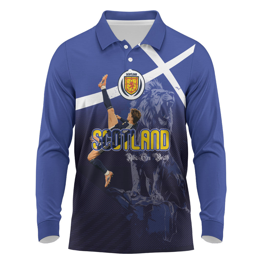 Custom Scotland National Football Long Sleeve Polo Shirt Volley to the North America 2026
