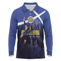 Custom Scotland National Football Long Sleeve Polo Shirt Volley to the North America 2026