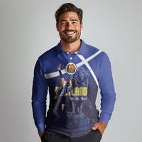 Custom Scotland National Football Long Sleeve Polo Shirt Volley to the North America 2026