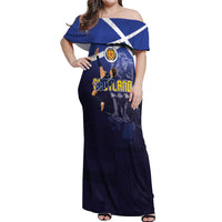 Custom Scotland National Football Off Shoulder Maxi Dress Volley to the North America 2026