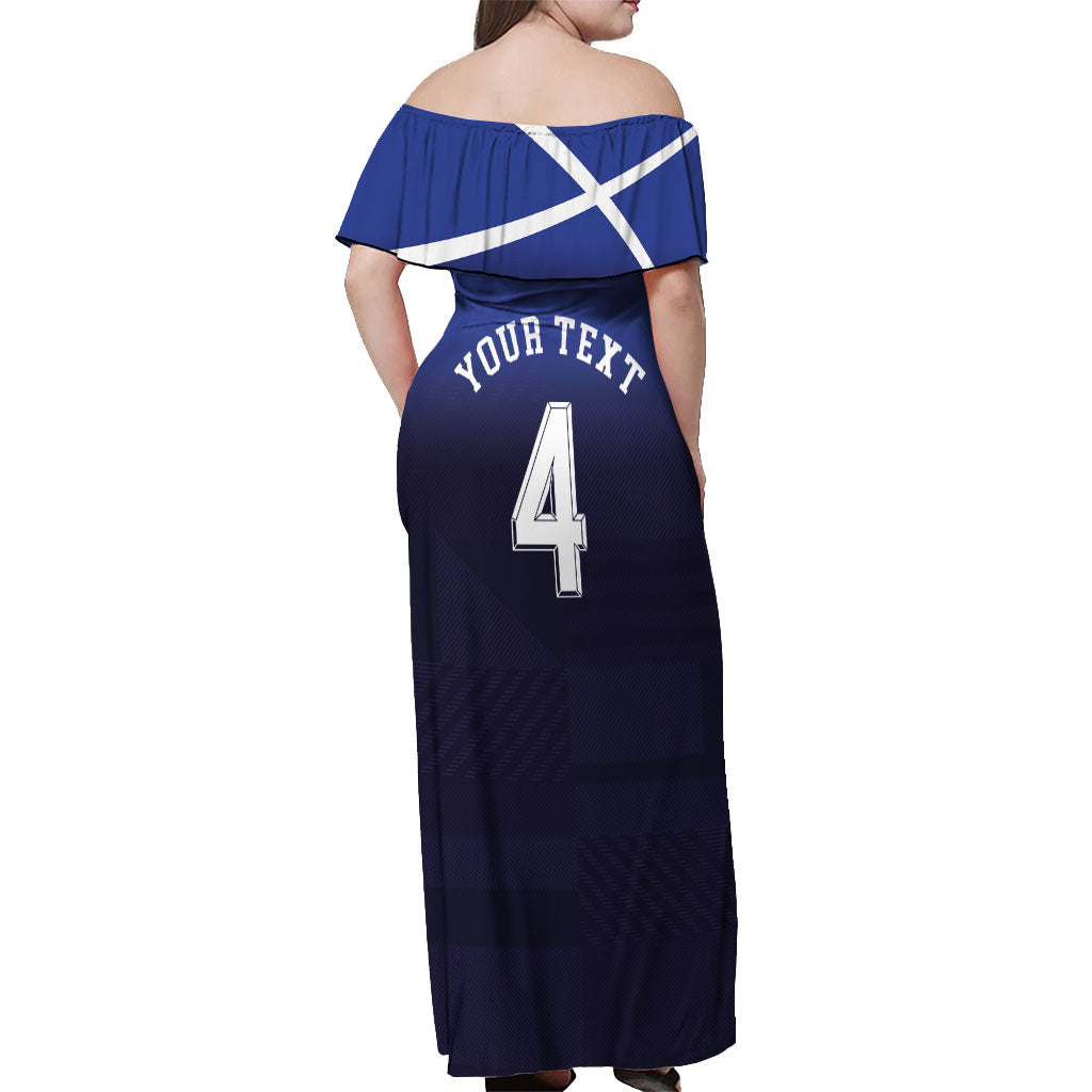 Custom Scotland National Football Off Shoulder Maxi Dress Volley to the North America 2026