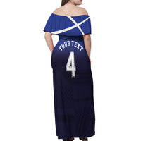 Custom Scotland National Football Off Shoulder Maxi Dress Volley to the North America 2026