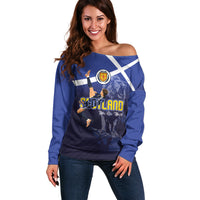 Custom Scotland National Football Off Shoulder Sweater Volley to the North America 2026