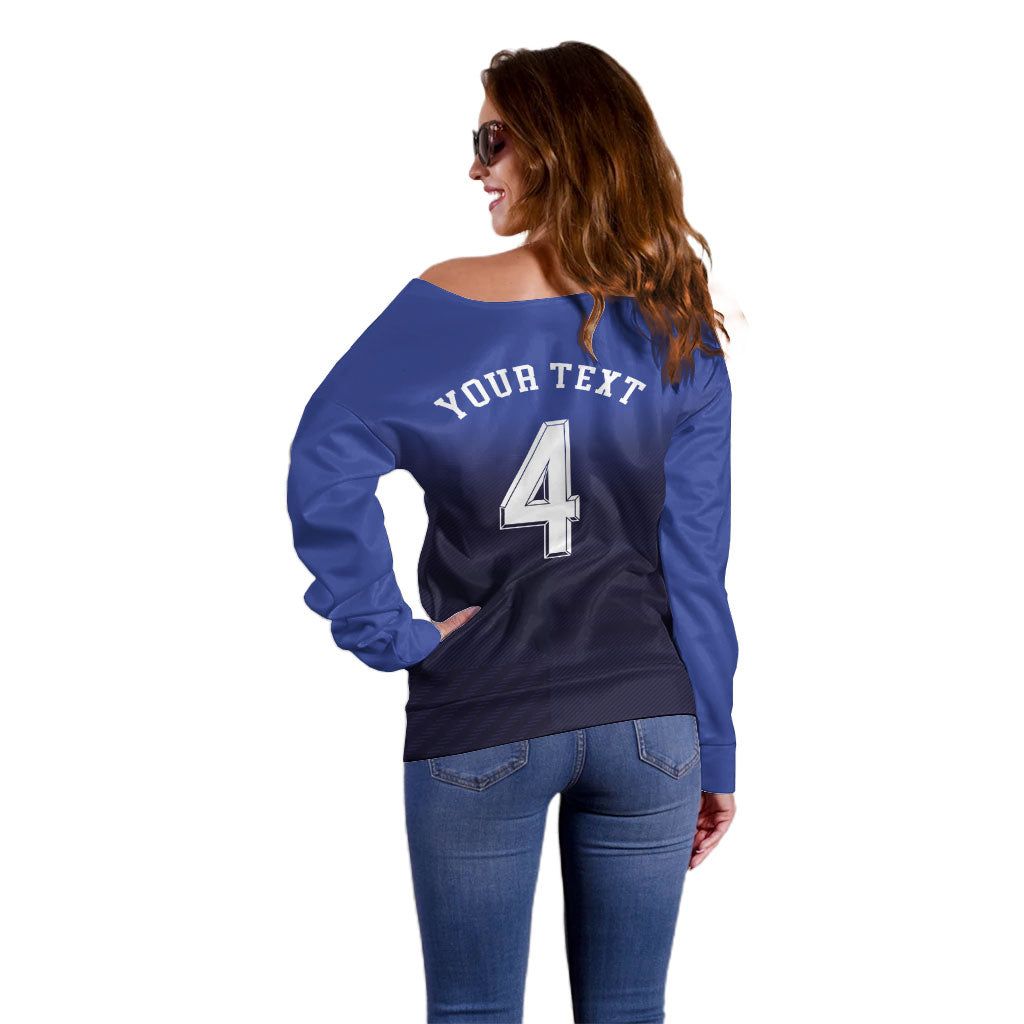 Custom Scotland National Football Off Shoulder Sweater Volley to the North America 2026
