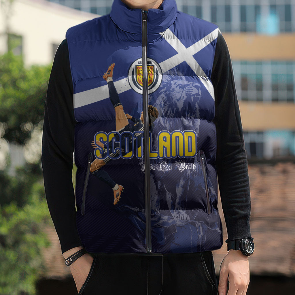 Custom Scotland National Football Sleeveless Puffer Jacket Volley to the North America 2026