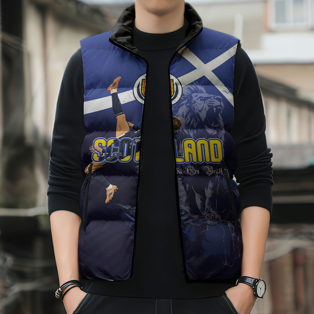 Custom Scotland National Football Sleeveless Puffer Jacket Volley to the North America 2026