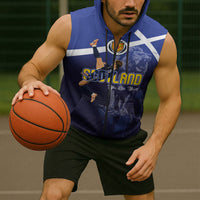 Custom Scotland National Football Sleeveless Zip Hoodie Volley to the North America 2026