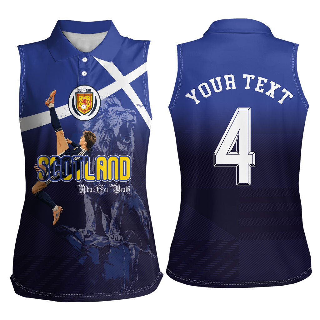 Custom Scotland National Football Women Sleeveless Polo Shirt Volley to the North America 2026