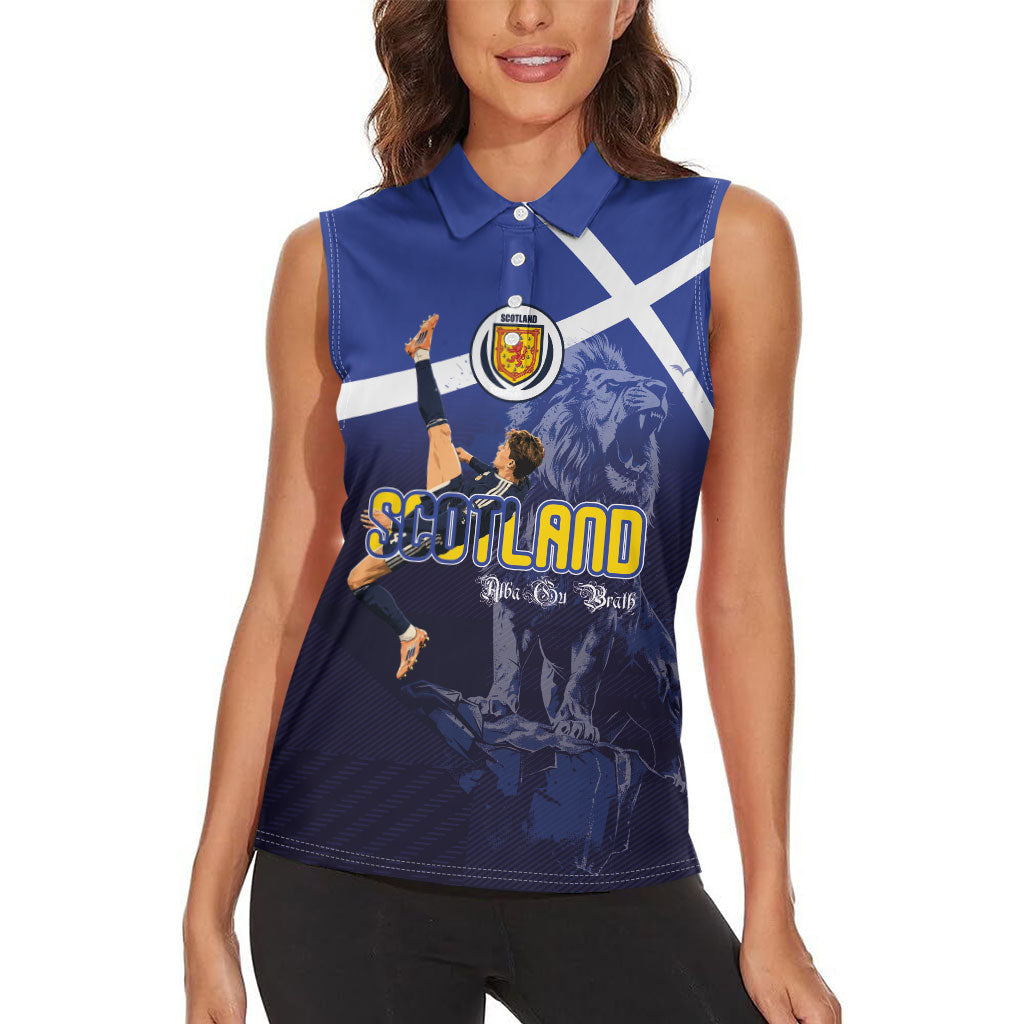 Custom Scotland National Football Women Sleeveless Polo Shirt Volley to the North America 2026