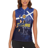 Custom Scotland National Football Women Sleeveless Polo Shirt Volley to the North America 2026
